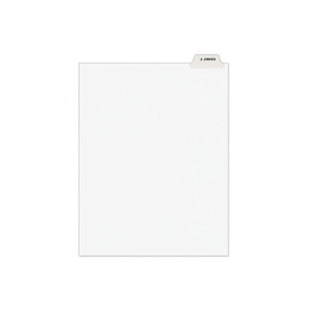 Avery Dennison Avery, Avery-Style Preprinted Legal Bottom Tab Divider, Exhibit F, Letter, White, 25/pk 11945